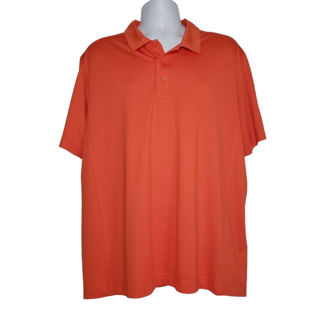 Cutter & Buck Golf Polo Shirt Performance Stretch Short Sleeve Orange Size XL
